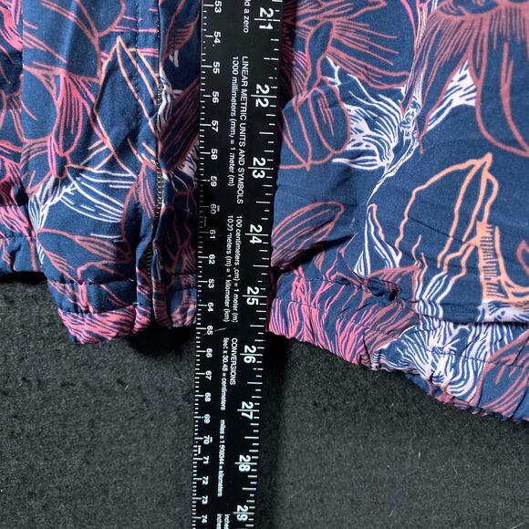 Active Zone Women Jacket Blue Pink Floral Full Zip Hooded Lightweight Stretch 2X - Picture 7 of 12